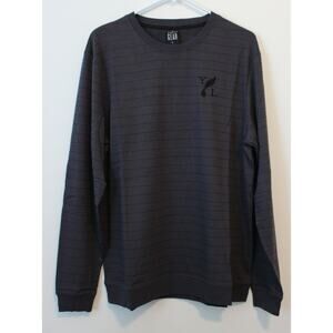 Young Living Gear Men's Striped Long Sleeve Grey/Black Pinstripe Size L NWT